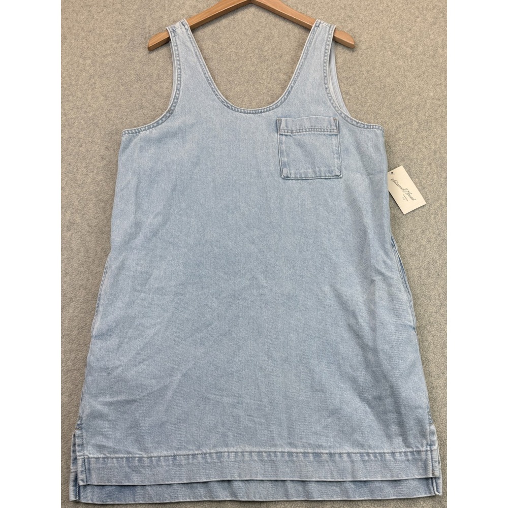 NWT Universal Thread Womens Denim Tank Mini Dress Light Wash Deep Scoop Neck S